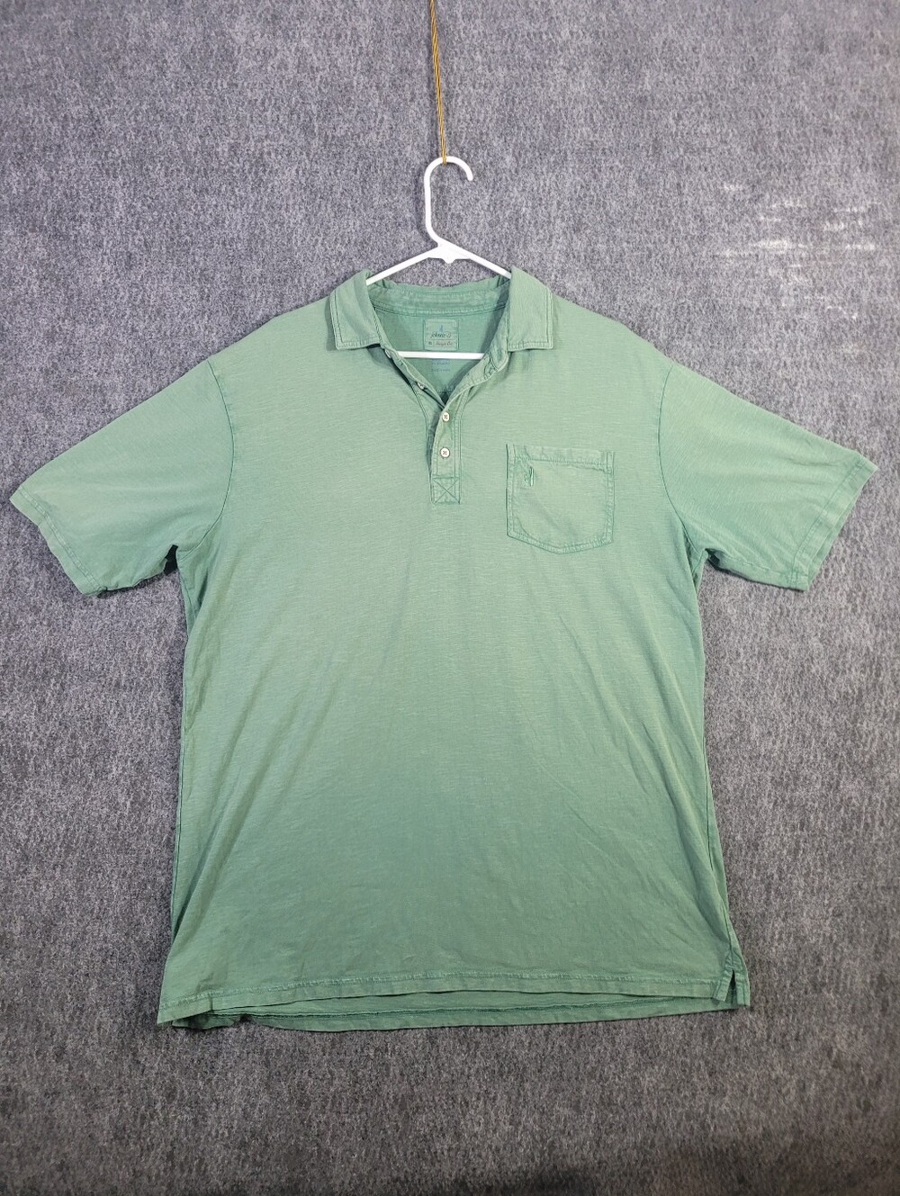 Johnnie-O Hangin Out Mens XL Green Short Sleeve Pocket Polo Shirt Surfer Logo
